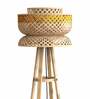 Prato Yellow Bamboo Shade Tripod Floor Lamp With Bamboo Base
