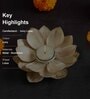 Lotus Ivory and Gold Metal Candle Stand