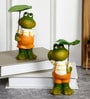 Lotus leaf Frog (Set of 2) Polyresin Figurine