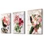 Lotus Multicolour Engineered Wood (Set of 3) Art Panels