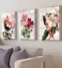 Lotus Multicolour Engineered Wood (Set of 3) Art Panels