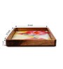 Lotus Multicolour Plywood, Cloth, Goldfoil, Paints & Semi Precious Stones Serving Tray