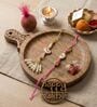 lotus Pink Lumba Rakhi Set With Roli Chawal and Nariyal With Gift Box