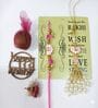 lotus Pink Lumba Rakhi Set With Roli Chawal and Nariyal With Gift Box