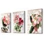 Lotus Multicolour Synthetic Wood (Set of 3) Art Panels