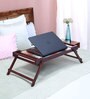 Lotus Print Portable Table in Brown Colour