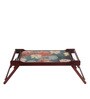 Lotus Print Portable Table in Brown Colour