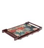 Lotus Print Portable Table in Brown Colour