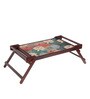 Lotus Print Portable Table in Brown Colour