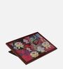 Lotus Print Solid Wood Portable Laptop Table in Brown Colour