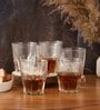 Lotus Shaped Transparent 300 ML Glass (Set of 6) Everyday Glasses
