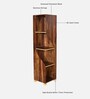 Lotus Sheesham Wood Corner Bookshelf in Provincial Teak Finish