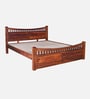 Lotus Sheesham Wood King Size Bed In Honey Oak Finish