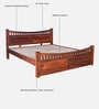 Lotus Sheesham Wood King Size Bed In Honey Oak Finish