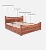 Lotus Sheesham Wood King Size Bed In Honey Oak Finish With Box Storage