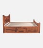 Lotus Sheesham Wood King Size Bed In Honey Oak Finish With Box Storage
