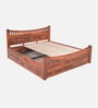 Lotus Sheesham Wood King Size Bed In Honey Oak Finish With Box Storage
