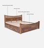 Lotus Sheesham Wood King Size Bed In Provincial Teak Finish With Box Storage