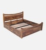 Lotus Sheesham Wood King Size Bed In Provincial Teak Finish With Box Storage