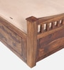 Lotus Sheesham Wood King Size Bed In Provincial Teak Finish With Box Storage