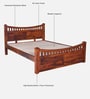 Lotus Sheesham Wood Queen Size Bed In Honey Oak Finish