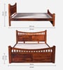 Lotus Sheesham Wood Queen Size Bed In Honey Oak Finish
