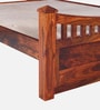 Lotus Sheesham Wood Queen Size Bed In Honey Oak Finish