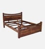 Lotus Sheesham Wood Queen Size Bed In Provincial Teak Finish