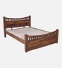 Lotus Sheesham Wood Queen Size Bed In Provincial Teak Finish
