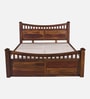 Lotus Sheesham Wood Queen Size Bed In Provincial Teak Finish