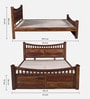 Lotus Sheesham Wood Queen Size Bed In Provincial Teak Finish