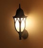 Lotus Small Black Metal Outdoor Wall Light
