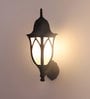 Lotus Small Black Metal Outdoor Wall Light