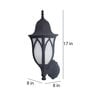 Lotus Small Black Metal Outdoor Wall Light