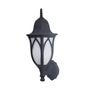 Lotus Small Black Metal Outdoor Wall Light