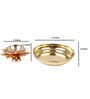 Lotus Small Golden Brass  Plate with Diya