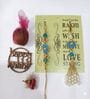 lotus Turquoise Lumba Rakhi Set With Roli Chawal and Nariyal With Gift Box