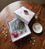 lotus Turquoise Lumba Rakhi Set With Roli Chawal and Nariyal With Gift Box