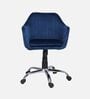 Lotus Velvet Guest Chair In Blue Colour