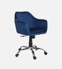 Lotus Velvet Guest Chair In Blue Colour