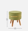 Lotus Velvet Seating Stool in Green Colour Lotus Velvet Seating Stool in Green Colour