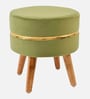 Lotus Velvet Seating Stool in Green Colour Lotus Velvet Seating Stool in Green Colour