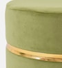 Lotus Velvet Seating Stool in Green Colour Lotus Velvet Seating Stool in Green Colour