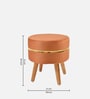 Lotus Velvet Seating Stool in Orange Colour