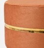 Lotus Velvet Seating Stool in Orange Colour