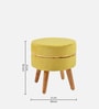 Lotus Velvet Seating Stool in Yellow Colour Lotus Velvet Seating Stool in Yellow Colour