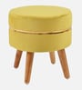 Lotus Velvet Seating Stool in Yellow Colour Lotus Velvet Seating Stool in Yellow Colour