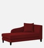 Louis Fabric LHS Chaise Lounger in Blood Maroon Colour