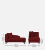 Louis Fabric RHS Chaise Lounger in Blood Maroon Colour
