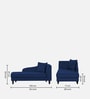 Louis Fabric LHS Chaise Lounger in Royal Blue Colour